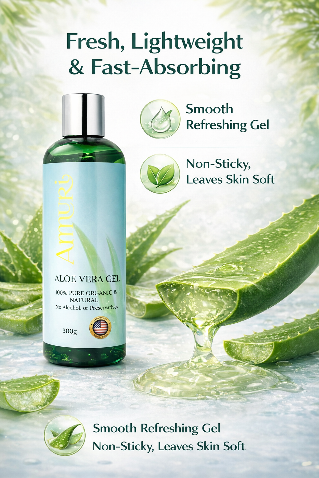 Ammuri Organic Aloe Vera Gel – Pure, Natural Skin Relief