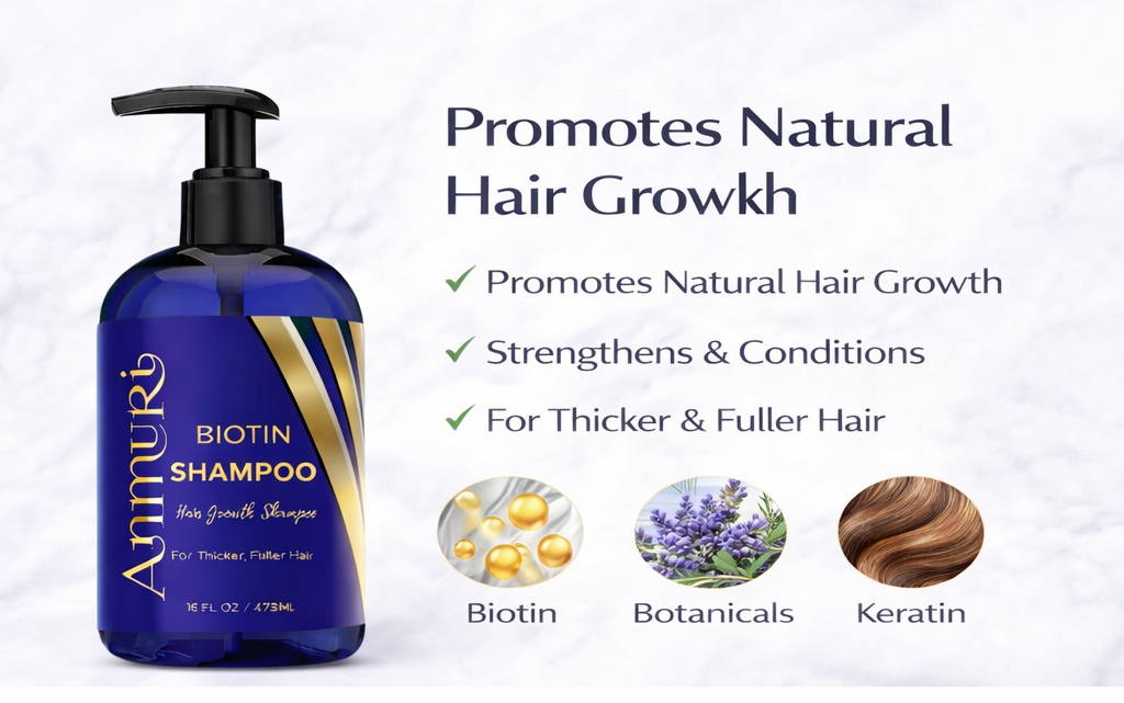 Ammuri Supreme Biotin Shampoo – Daily Hair Care for Thicker-Looking Hair (473ml)