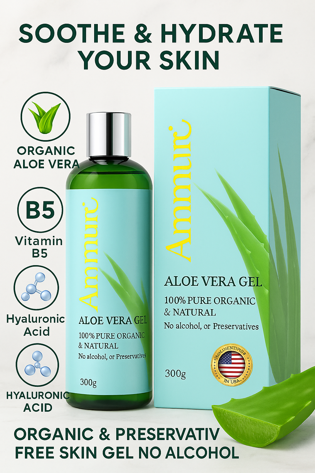 Ammuri Organic Aloe Vera Gel – Pure, Natural Skin Relief