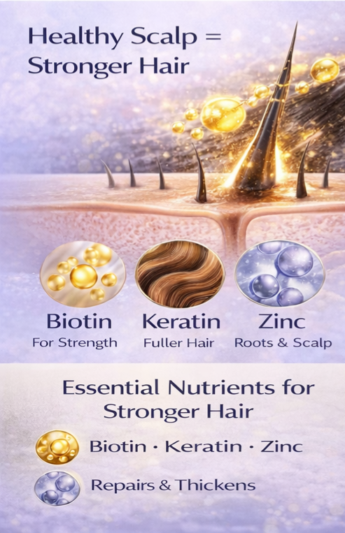 Ammuri Supreme Biotin Shampoo – Daily Hair Care for Thicker-Looking Hair (473ml)