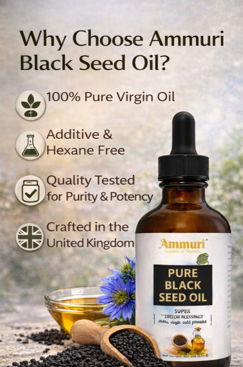 Pure Organic Black Seed Oil | Cold-Pressed Nigella Sativa for Skin, Hair & Wellness – Ammuri Beauty