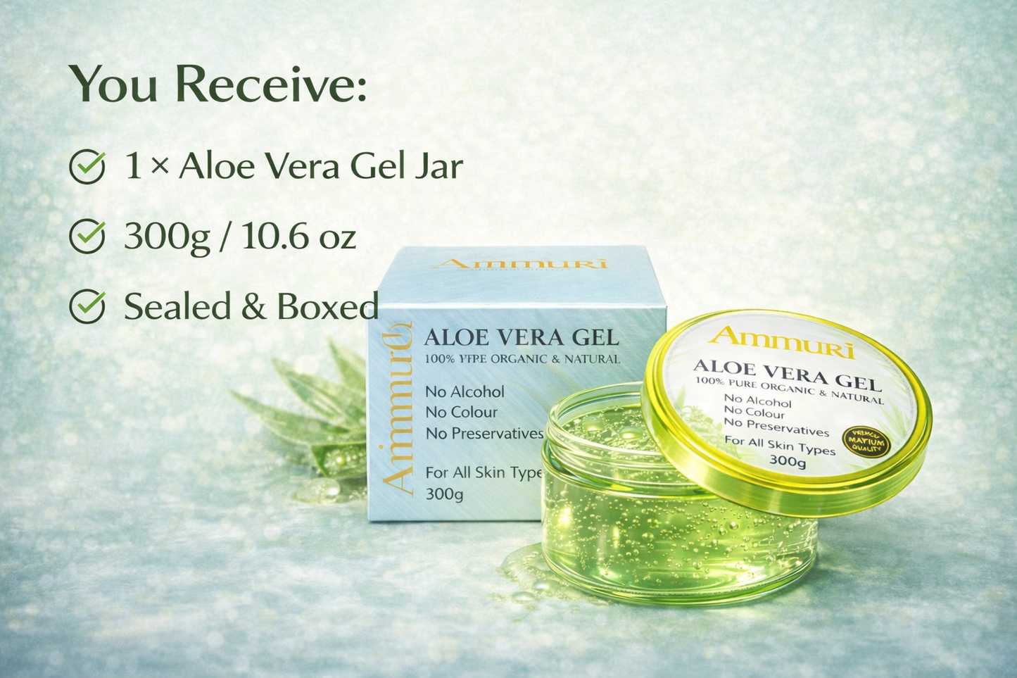 Ammuri Organic Aloe Vera Gel for All Skin Types
