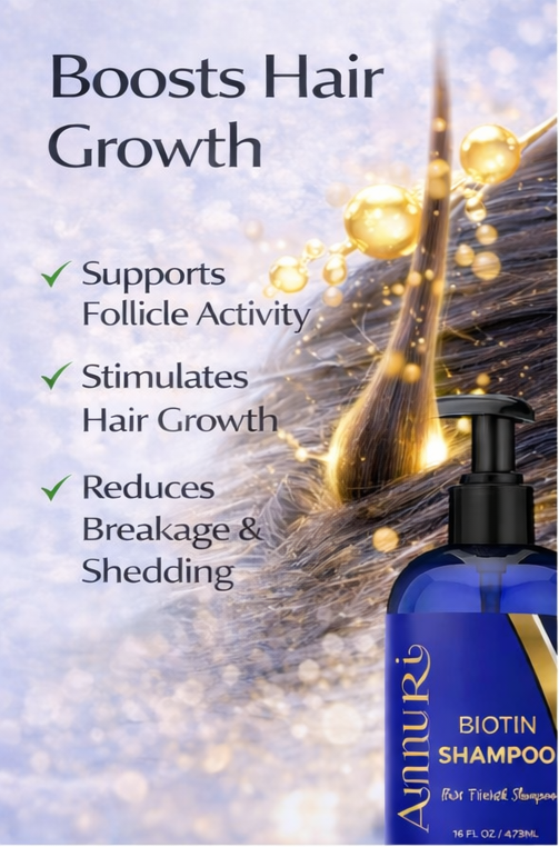 Ammuri Supreme Biotin Shampoo – Daily Hair Care for Thicker-Looking Hair (473ml)