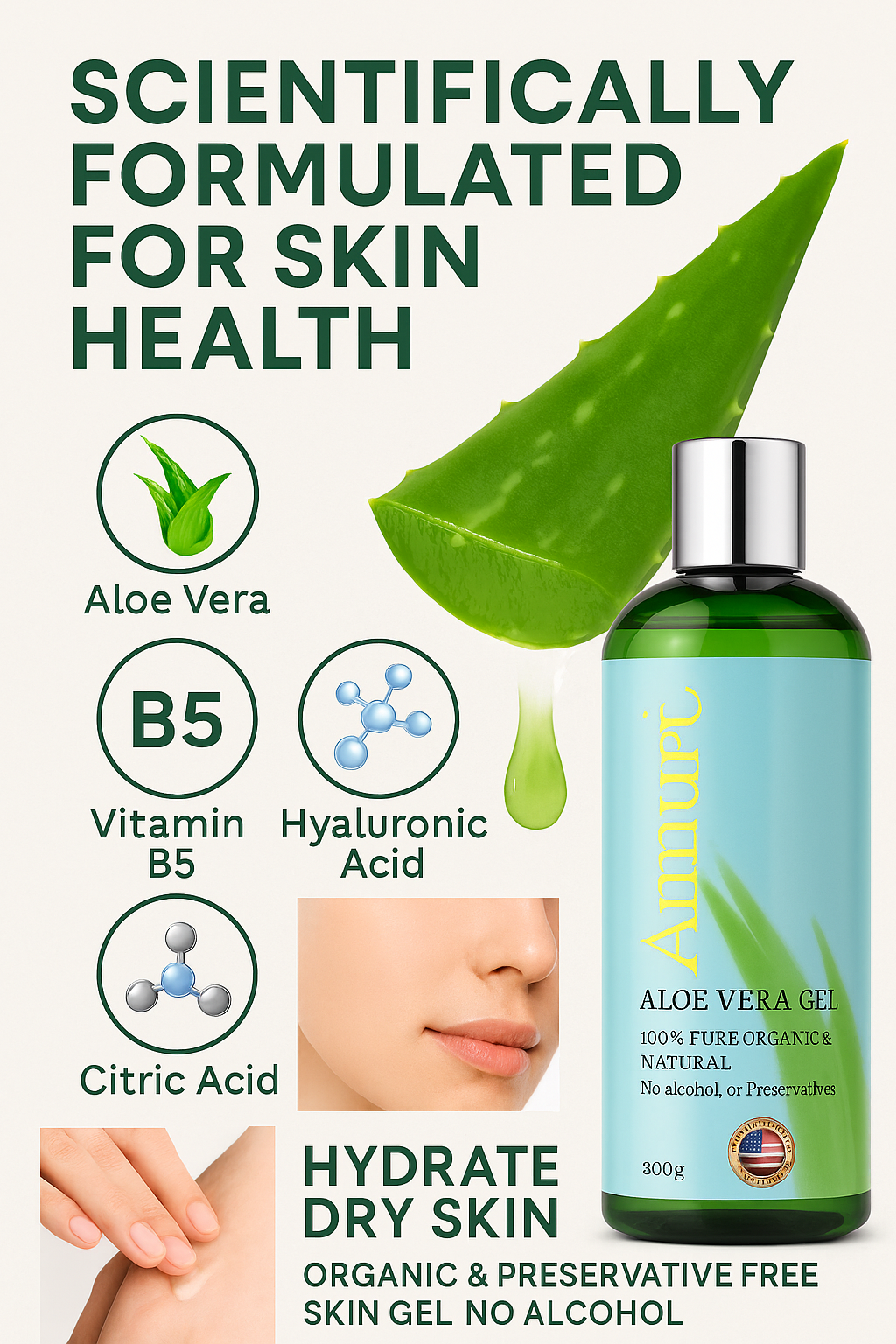 Ammuri Organic Aloe Vera Gel – Pure, Natural Skin Relief